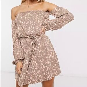 Off the Shoulder Dress Polka Dots